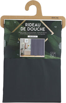 Urban Living Douchegordijn met ringen - antraciet grijs - pvc - 180 x 200 cm - wasbaar