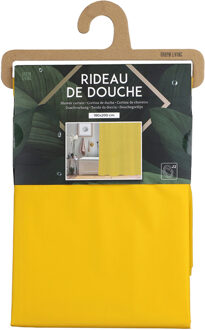 Urban Living Douchegordijn met ringen - geel - pvc - 180 x 200 cm - wasbaar - Douchegordijnen