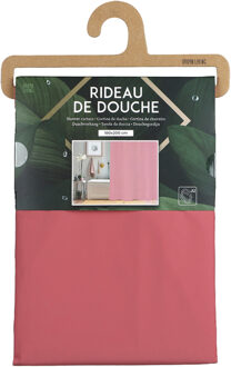 Urban Living Douchegordijn met ringen - oudroze - pvc - 180 x 200 cm - wasbaar - Douchegordijnen