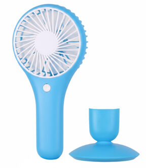Urban Living Draagbare USB ventilator met standaard - blauw - kunststof - 20 x 10 cm