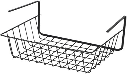 Urban Living Hangmand voor kast - metaal - zwart - 29 x 21 x 11 cm - kastmandje