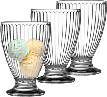 Urban Living IJscoupes/ijsschaaltjes - 3x stuks - 280 ml - glas - toetje/dessert Wit