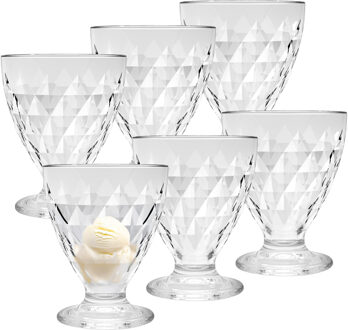 Urban Living IJscoupes/ijsschaaltjes - 9x stuks - 280 ml - glas - met relief