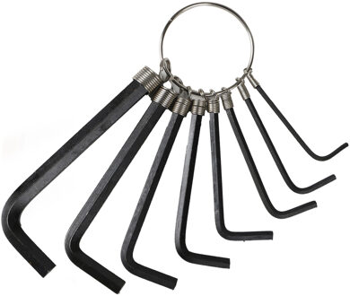 Urban Living Inbussleutel set aan ring - 8-delig - gereedschap - diverse maten