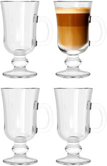 Urban Living Irish Coffee/koffie glazen Dublin - transparant glas - 4x stuks - 230 ml