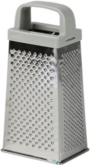 Urban Living Keuken hand rasp - 4-zijdig met kunststof handvat - grijs - 9 x 7 x 20 cm