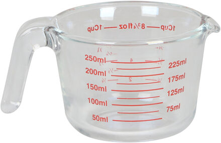 Urban Living Keuken maatbeker/mengbeker - glas - transparant - 250 ml - schenktuit