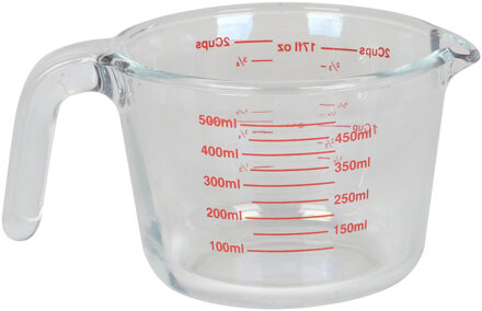 Urban Living Keuken maatbeker/mengbeker - glas - transparant - 500 ml - schenktuit