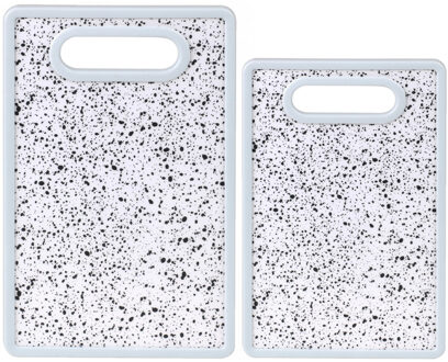 Urban Living keuken Snijplank - marmer look - wit - kunststof - 25 en 30 cm