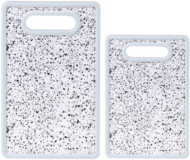 Urban Living keuken Snijplank - marmer look - wit - kunststof - 25 en 37 cm