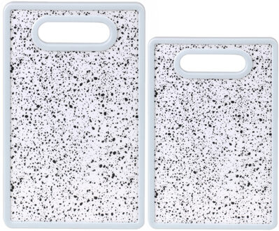 Urban Living keuken Snijplank - marmer look - wit - kunststof - 30 en 37 cm