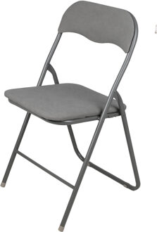 Urban Living Klapstoel - met stoffen zitting - antraciet - 44 x 45 x 80 cm - metaal