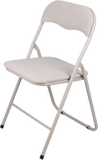 Urban Living Klapstoel - met stoffen zitting - beige - 44 x 45 x 80 cm - metaal