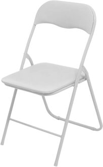Urban Living Klapstoel - met stoffen zitting - wit - 44 x 45 x 80 cm