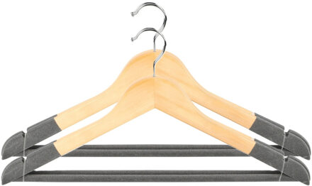 Urban Living Kledinghangers Nordic - grijs - 4x stuks - hout