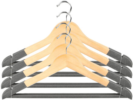 Urban Living Kledinghangers Nordic - grijs - 8x stuks - hout