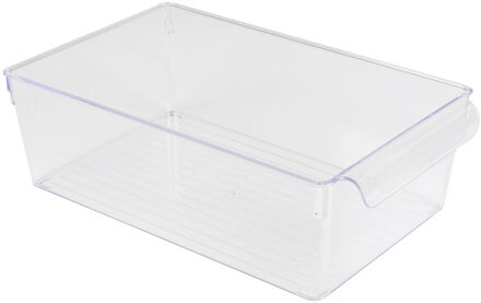 Urban Living Koelkast/keuken organizer bak - transparant - kunststof - L32 x B20 x H10 cm - groente lade