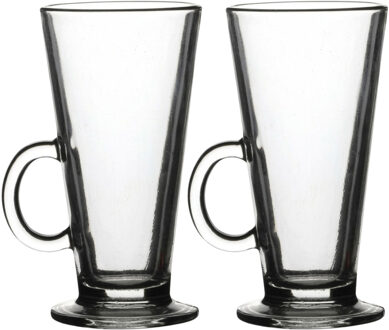Urban Living Koffie glas - 2x - latte macchiato - met oor - 280 ml - transparant