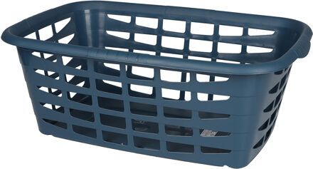 Urban Living Kunststof wasmand - blauw - 40 liter - 66 x 45 x 24 cm - manden voor wasgoed