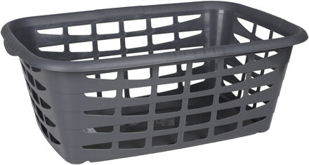 Urban Living Kunststof wasmand - grijs - 40 liter - 66 x 45 x 24 cm - manden voor wasgoed