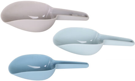 Urban Living Maatschepjes/ijsemmer schepjes set van 3x stuks - multi kleuren - kunststof - 17/18/21 cm