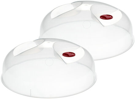 Urban Living Magnetrondeksel/afdekschaal - 2x - transparant - kunststof - D25 x H10 cm