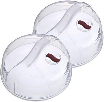 Urban Living Magnetrondeksel/afdekschaal - 2x - transparant - kunststof - D26 x H10