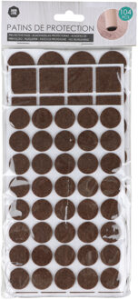 Urban Living Meubel/vloerbeschermers - 104-delig - bruin - zelfklevend - meubelviltjes