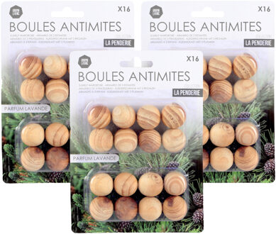 Urban Living Mottenballen met lavendel geur - 48x - anti-motten - cederhout - kledingkast ongediertewering