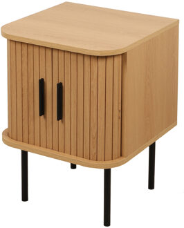 Urban Living Nachtkastje New York - hout - met schuifdeurtjes - 40 x 40 x 53 cm