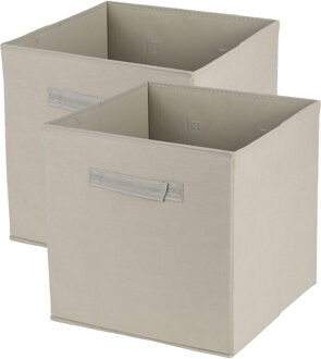 Urban Living Opbergmand/kastmand Square Box - 4x - karton/kunststof - 29 liter - naturel - 31 x 31 x 31 cm