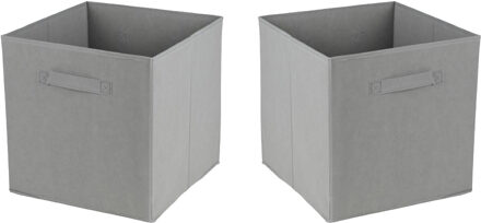 Urban Living Opbergmand/kastmand Square Box - 6x - karton/kunststof - 29 liter - grijs - 31 x 31 cm
