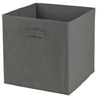 Urban Living Opbergmand/kastmand Square Box - karton/kunststof - 29 liter - antraciet - 31 x 31 cm