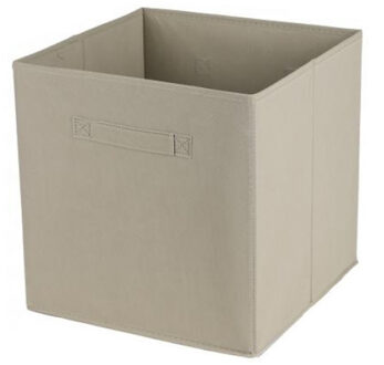 Urban Living Opbergmand/kastmand Square Box - karton/kunststof - 29 liter - beige - 31 x 31 cm