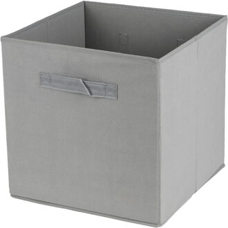 Urban Living Opbergmand/kastmand Square Box - karton/kunststof - 29 liter - betongrijs - 31 x 31 cm