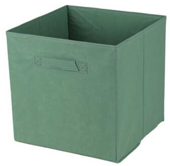 Urban Living Opbergmand/kastmand Square Box - karton/kunststof - 29 liter - groen - 31 x 31 x 31 cm - Opbergmanden
