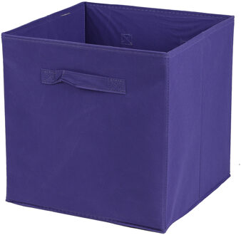 Urban Living Opbergmand/kastmand Square Box - karton/kunststof - 29 liter - paars - 31 x 31 x 31 cm