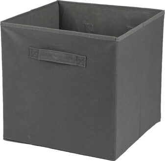 Urban Living Opbergmand/kastmand Square Box - karton/kunststof - 29 liter - titanium grijs - 31 x 31 x 31 cm - Opbergman