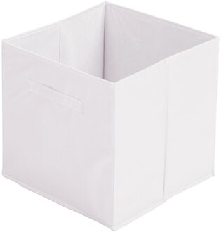 Urban Living Opbergmand/kastmand Square Box - karton/kunststof - 29 liter - wit - 31 x 31 x 31 cm - Opbergmanden