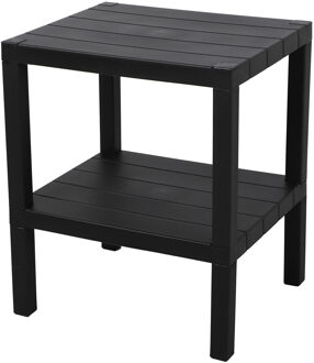 Urban Living Opbergrek 2-laags - zwart - kunststof - 39 x 33 x 45 cm - schuur/zolder rekje