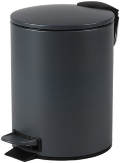 Urban Living Pedaalemmer Toulon - antraciet - 3 liter - metaal - 17 x 23 cm - soft-close