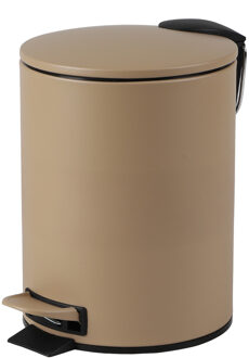 Urban Living Pedaalemmer Toulon - beige - 3 liter - metaal - 17 x 23 cm - soft-close