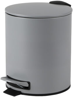 Urban Living Pedaalemmer Toulon - betongrijs - 5 liter - metaal - 21 x 26 cm - soft-close - voor toilet/badkamer