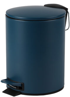 Urban Living Pedaalemmer Toulon - donkerblauw - 3 liter - metaal - 17 x 23 cm - soft-close