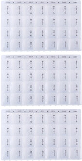 Urban Living Pillendoosje - 3x - 28-vaks - transparant - geschikt voor 7 dagen - medicijnendoosje
