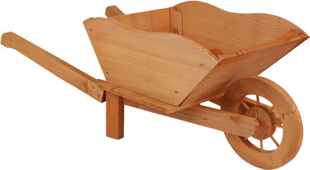 Urban Living Plantenbak/bloembak kruiwagen - hout - 73 x 31 x 28 cm - decoratie
