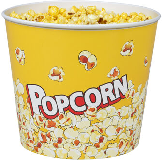 Urban Living Popcorn bak - geel print - kunststof - D14 - 2.2 liter - herbruikbaar