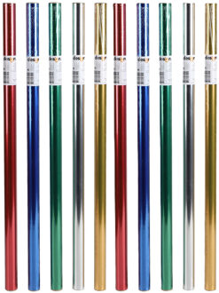Urban Living Rollen inpakpapier/cadeaupapier - 10x stuks - feest/verjaardag - 150 x 70 cm - metallic papier