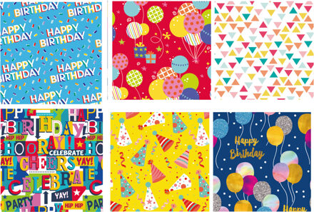 Urban Living Rollen inpakpapier/cadeaupapier - 12x stuks - verjaardag - 200 x 70 cm - papier