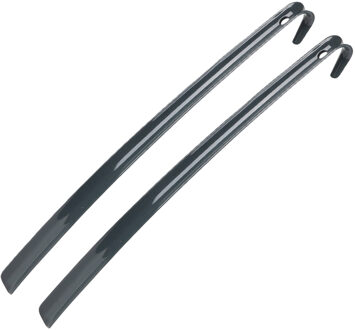 Urban Living Schoenlepel - 2x - lang - kunststof - zwart - 60 cm - schoentrekker